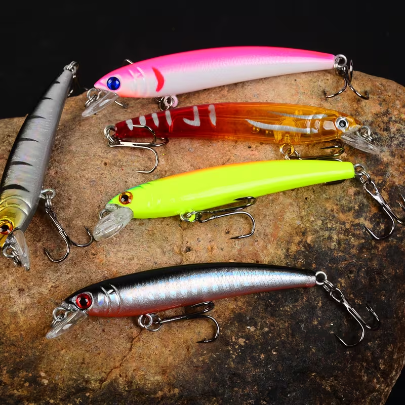 6-Piece Saltwater Minnow Lure Set - Long Cast Fishing Lures