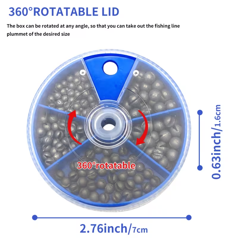 205pcs Fishing Sinker Set – 5 Size Assortment