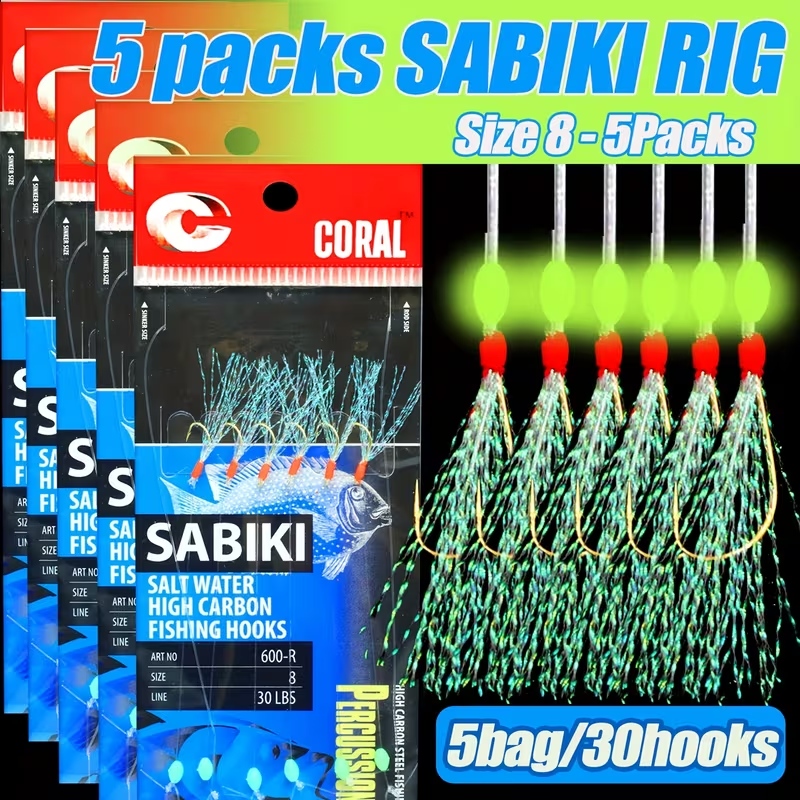 Sabiki Rig Fishing Lures – Luminous Bait Rigs